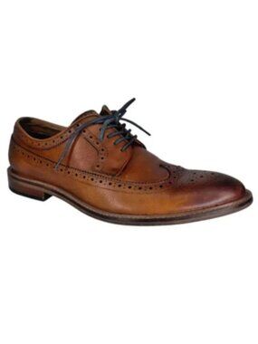Dune London Solihull - Tan Toe-Cap Oxford Leather Lace-Up Shoes Size 7M